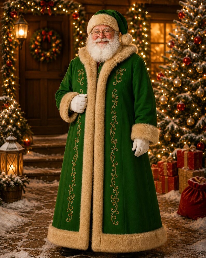 Blue Father Christmas Coat, view 5