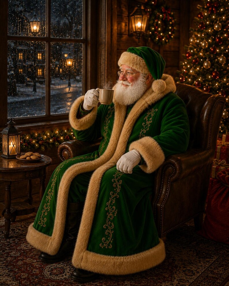 Blue Father Christmas Coat, view 7