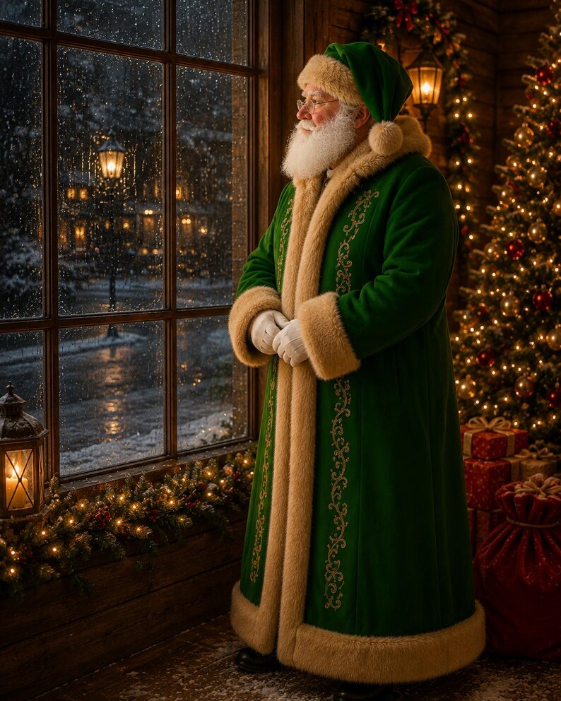 Blue Father Christmas Coat, view 8