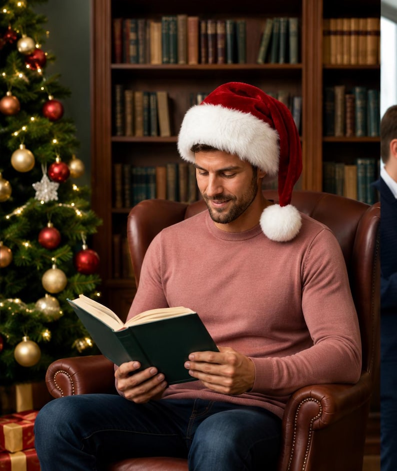 Classic Santa Hat - Red Velvet Christmas Cap, view 6