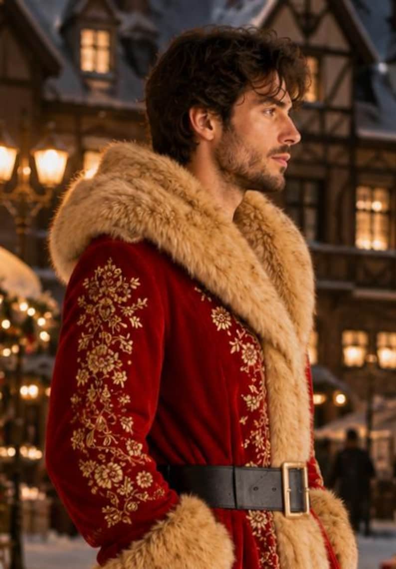 Custom Santa Claus Suit – Embroidered Red Christmas Costume, view 3