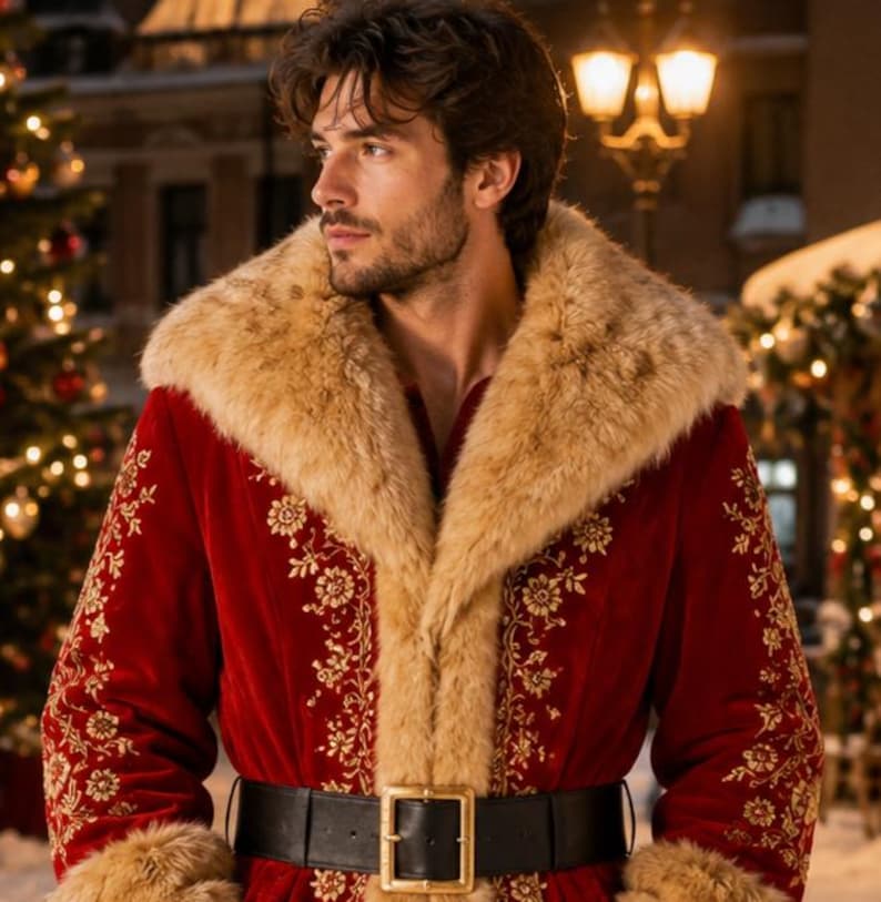 Custom Santa Claus Suit – Embroidered Red Christmas Costume, view 4