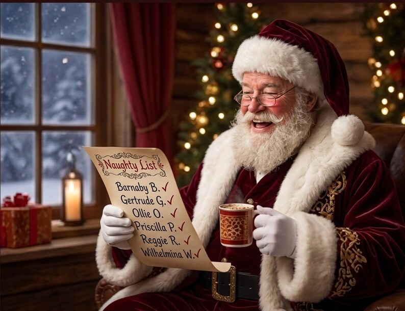 Elegant Burgundy Santa Coat – Luxury Father Christmas Robe, view 8