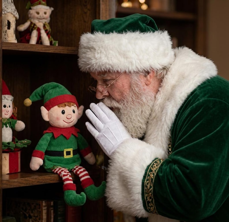 Green Velvet Santa Coat, view 4