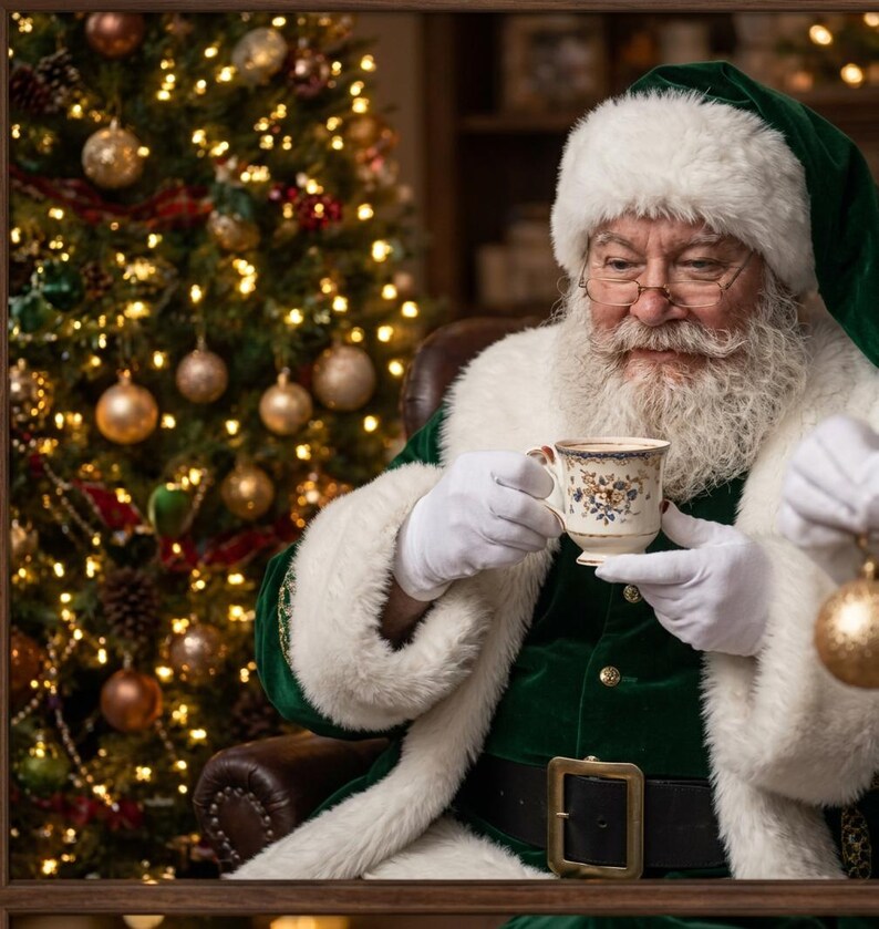 Green Velvet Santa Coat, view 5