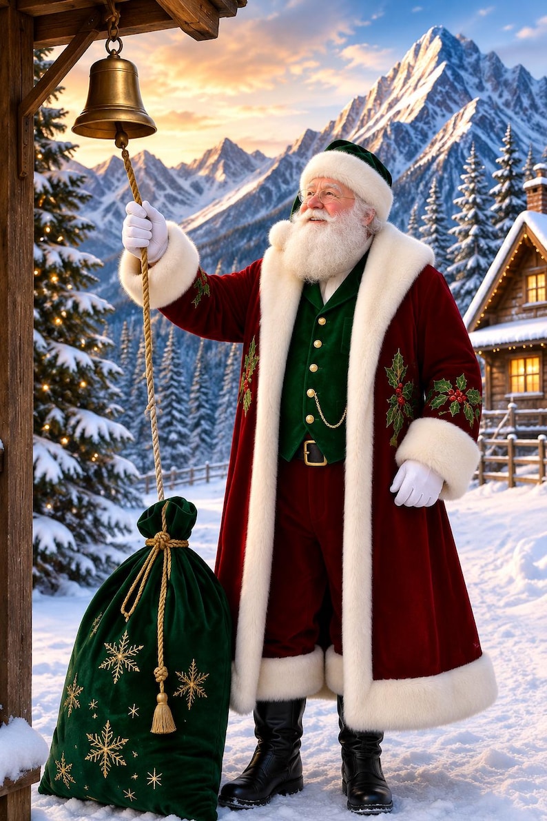 Luxury Handmade Santa Claus Costume Set: North Pole, view 4