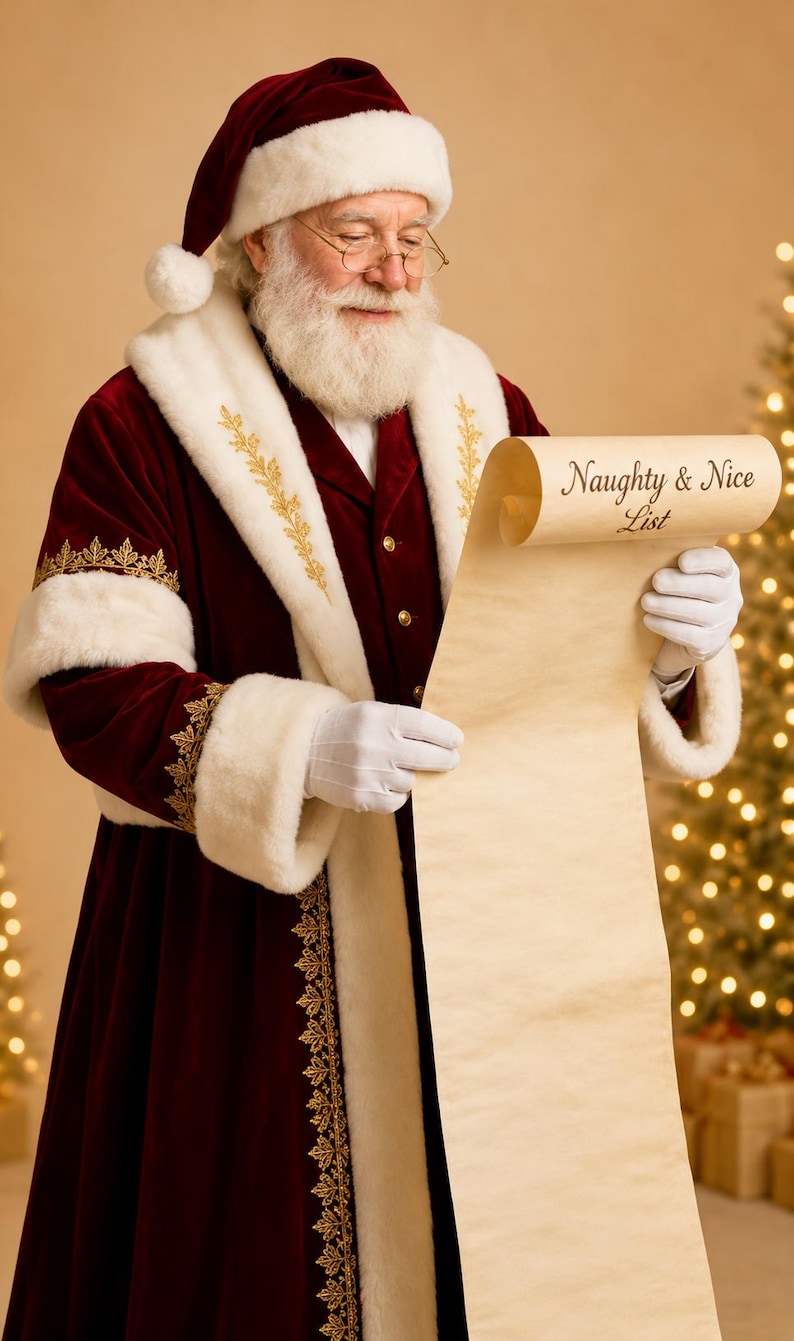 Luxury Velvet Santa Coat Costume, view 10