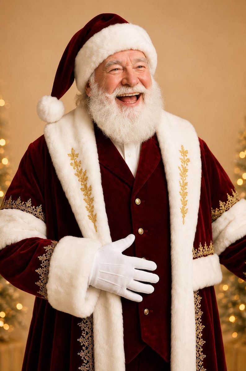 Luxury Velvet Santa Coat Costume, view 4