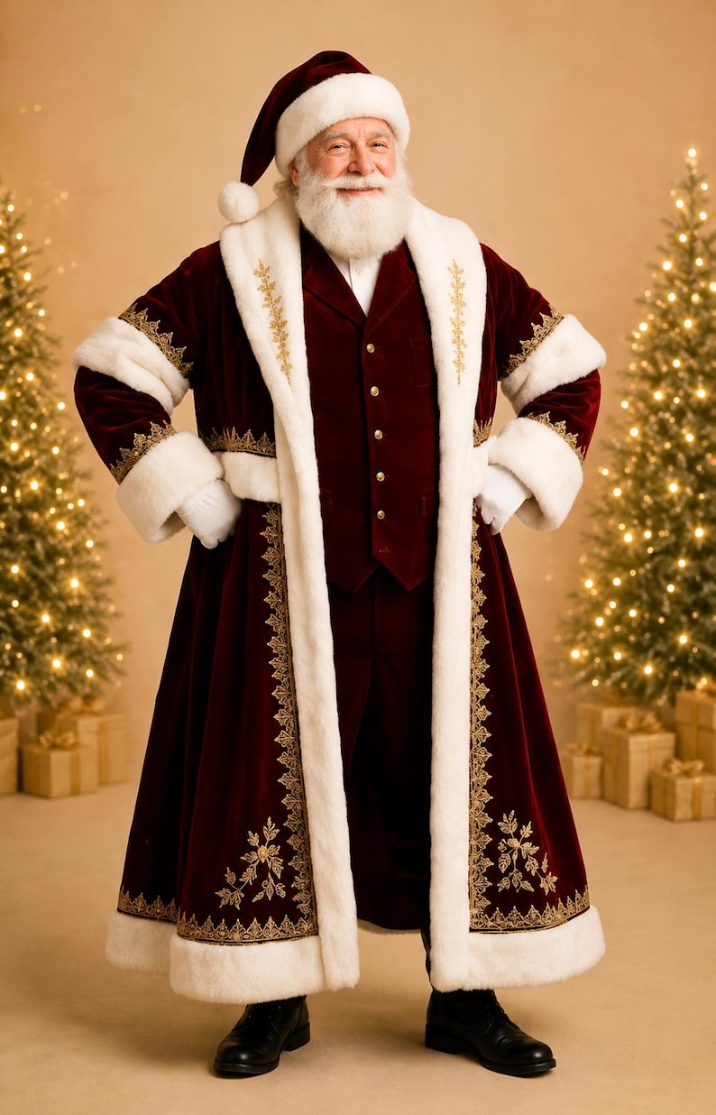 Luxury Velvet Santa Coat Costume, view 5