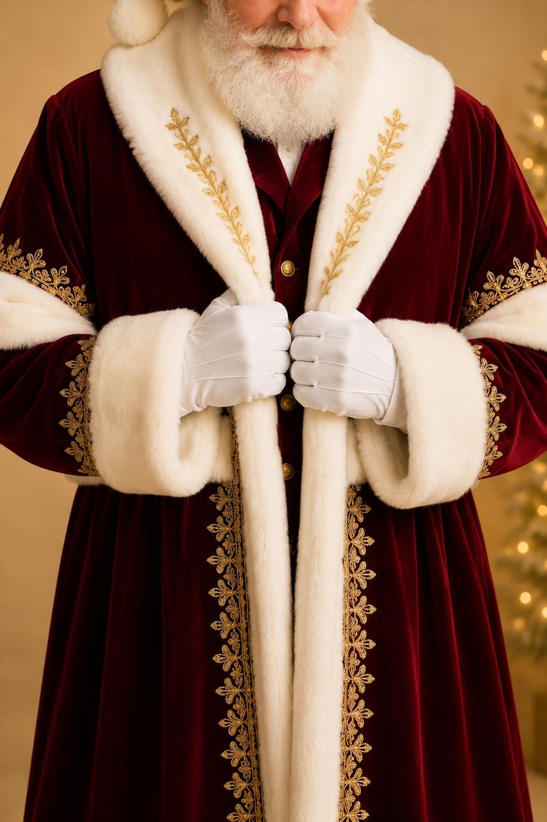 Luxury Velvet Santa Coat Costume, view 6