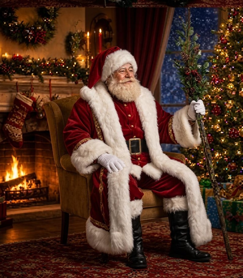 Premium Red Santa Coat, view 3